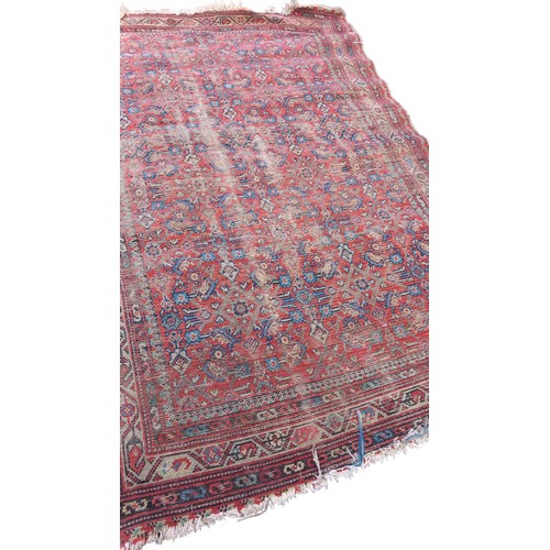 401 - NICELY WORN ANTIQUE HAND MADE PERSIAN RUG