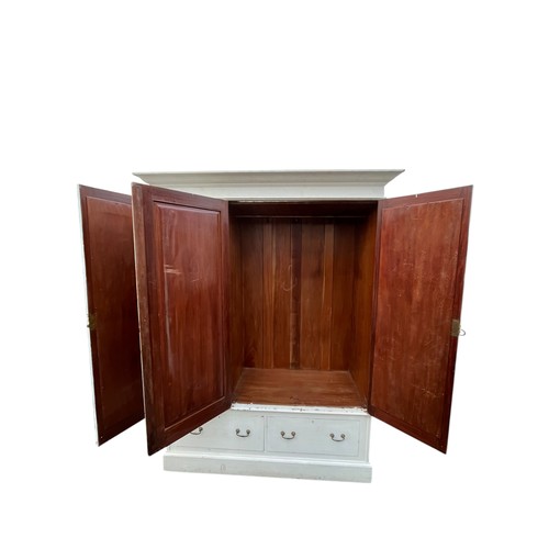 403 - A MIRRORE TRIPLE ROBE OVER DRAWER