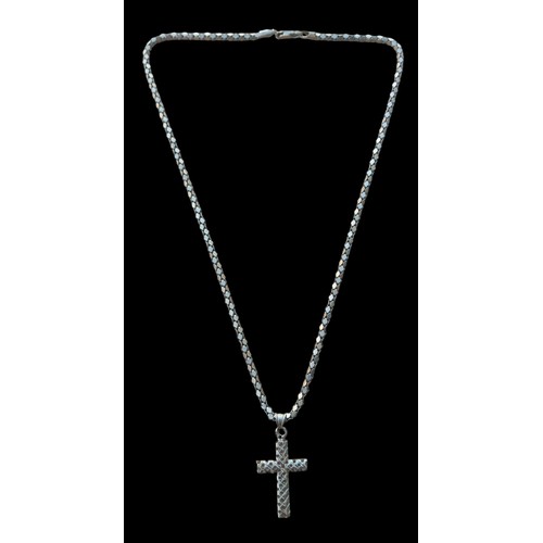 457 - A STUNNING QUALITY SILVER GILT CHAIN AND MATCHING CROSS