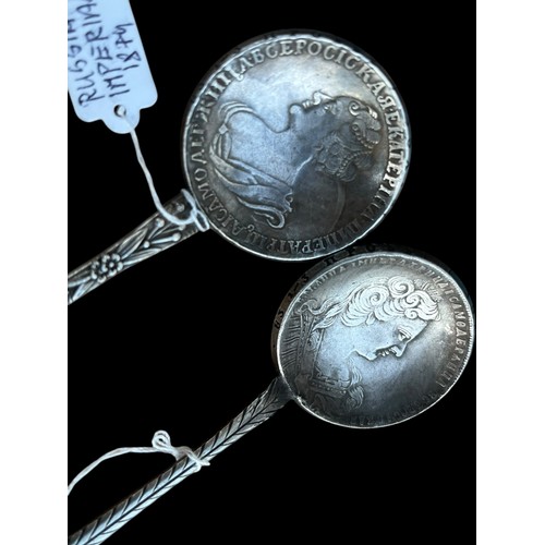 519 - 2 IMPERIAL RUSSIAN SILVER SPOONS