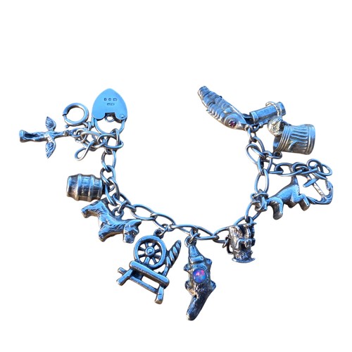 553 - VINTAGE SILVER CHARM BRACELET