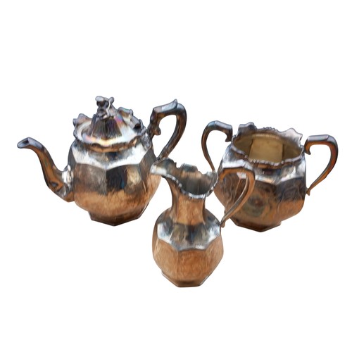 577 - 19th CENTURY 3 PIECE SILVER TEA SERVICE 1545g