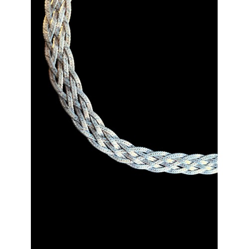 579 - A SILVER MULTI LINK WOVEN NECKLACE