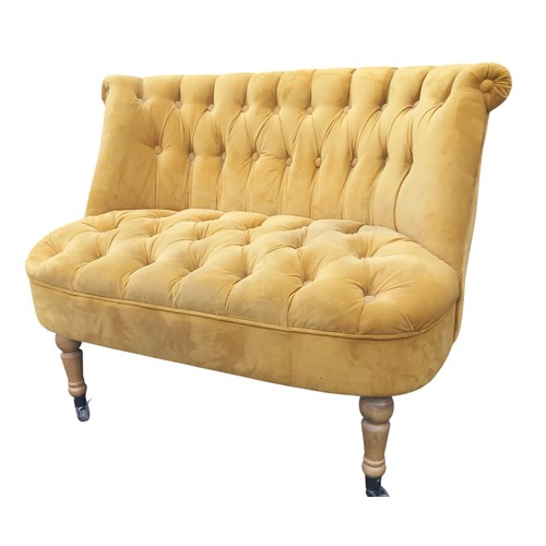 610 - MUSTARD BUTTON BACK 2 SEATER