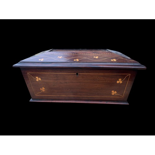 584 - A SUPERB AND VERY RARE 19c SARCOPHAGUS   SHAPE KILLARNEY WARE LARGE TEA CADDY DECORATED ON ALL SIDE ... 