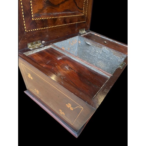 584 - A SUPERB AND VERY RARE 19c SARCOPHAGUS   SHAPE KILLARNEY WARE LARGE TEA CADDY DECORATED ON ALL SIDE ... 