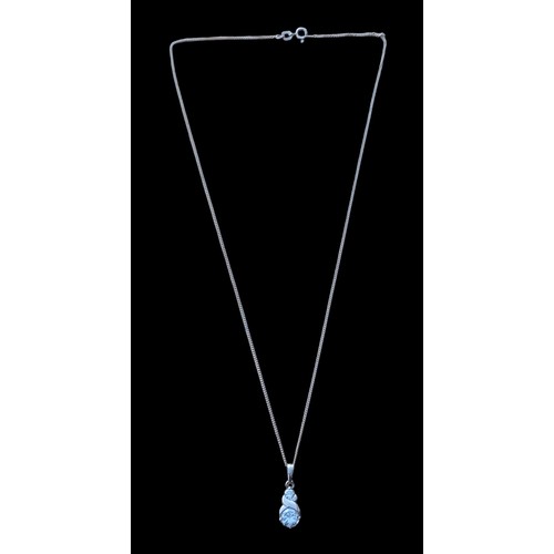 647 - 2 QUALTIY DESINGER SILVER GEM SET PENDANT ON SILVER CHAINS