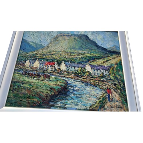 626 - A HEAVY OIL ON BOARD AN ORIGNAL PAINTING BY JOHN T BANNON LUNGELTAN MOUNTAIN CUSHENDALL