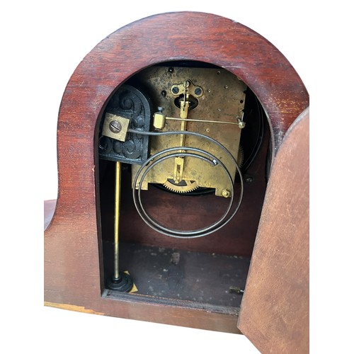 627 - AN INLAID VICTORIAN MANTLE CLOCK