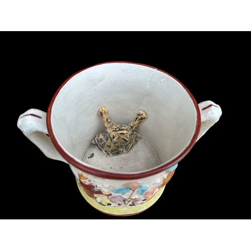 628 - A RABBIE BURNS POETIC TWIN HANDLE MUG WITH FROG TO THE INSIDE 6