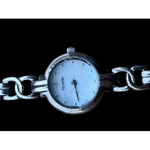 234 - A SILVER ACCURIST LADIES WATCH NON RUNNING