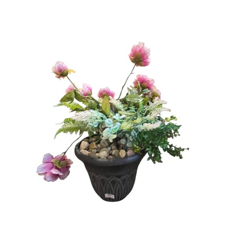 324 - 2 PLANTERS WITH ARTIFICIAL FLOWERS