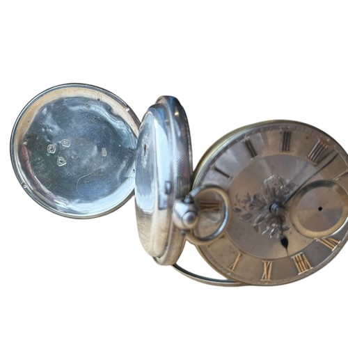 482 - A LONDON SILVER POCKET WATCH NON RUNNING AND GLASS MISSING