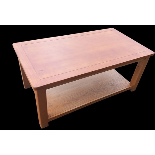 52A - HEAVY OAK 2 TIER COFFEE TABLE