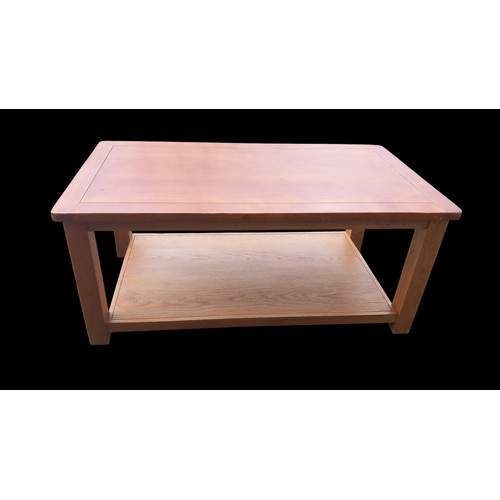 52A - HEAVY OAK 2 TIER COFFEE TABLE