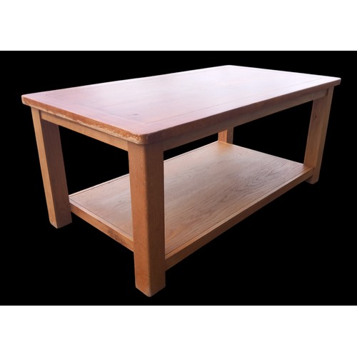 52A - HEAVY OAK 2 TIER COFFEE TABLE