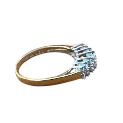 532A - A 9ct GOLD RING SET WITH 2 ROWS OF 6 DIAMONDS 0.5ct IN TOTAL