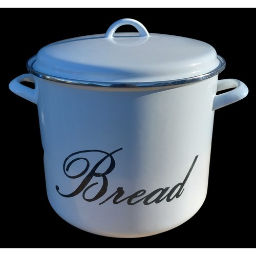 8 - A GOOD QUALITY ENAMEL BREAD BIN