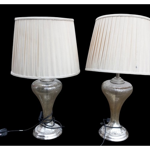 10 - A PAIR OF DESIGNER LUSTRE GLASS TABLE LAMPS