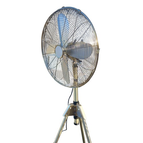 32 - ANTIQUE BRASS FREE STANDING FAN