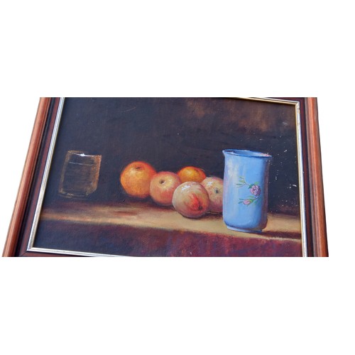 47 - A STILL LIFE OIL ON BOARD SIGNED C. KEOWN 1992