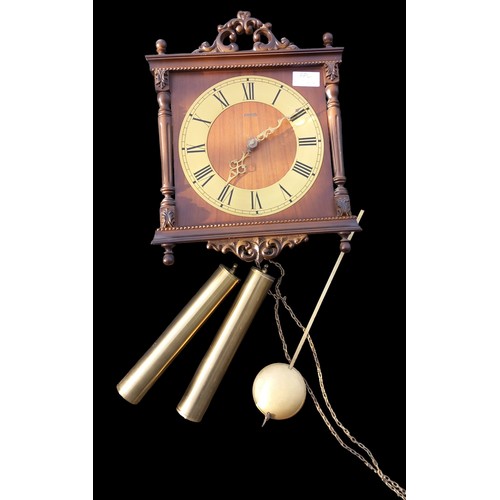 82 - A MAHOGANY BRASS DAIL CLOCK