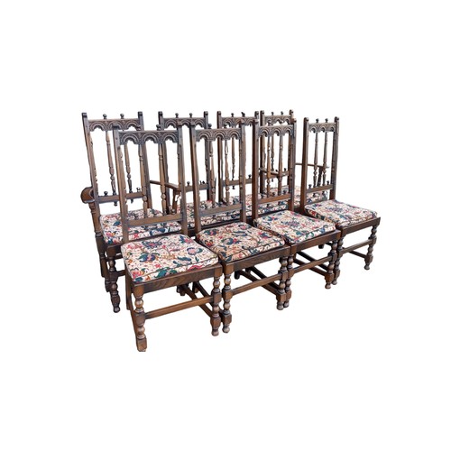 83 - A SET OF 8 HIGH QUALITY OAK CHAIRS