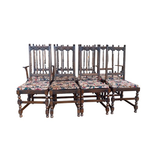 83 - A SET OF 8 HIGH QUALITY OAK CHAIRS