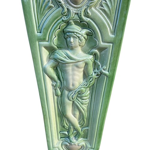 112 - A GODDESS MAJOLICA STYLE JARDINAIRE STAND (SLIGHT DAMAGE) 30