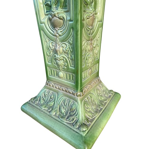 112 - A GODDESS MAJOLICA STYLE JARDINAIRE STAND (SLIGHT DAMAGE) 30