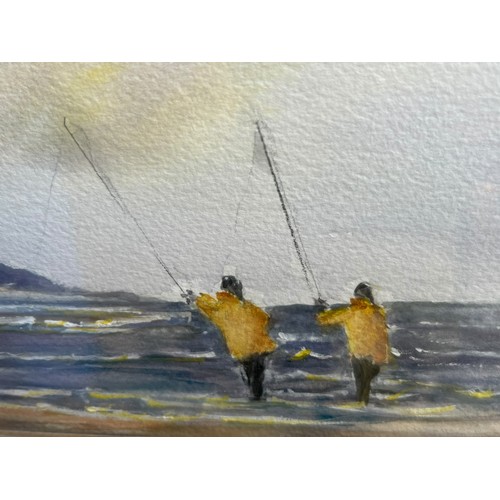 118 - HOPING FOR A CATCH WATERCOLOUR BY E.McWILLIAMS