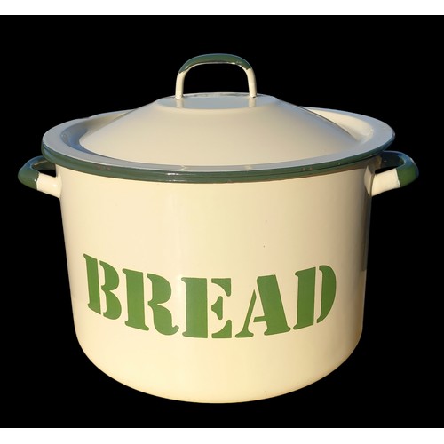 156 - A GOOD QUALITY ENAMEL BREAD BIN