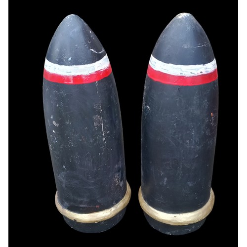 157 - A PAIR OF REPLICA ARTILLERY SHELLS