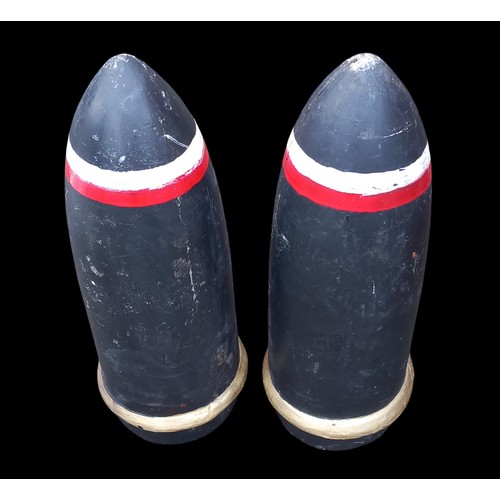 157 - A PAIR OF REPLICA ARTILLERY SHELLS