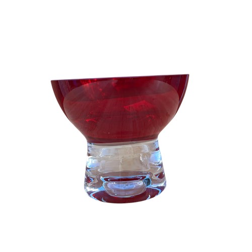 175 - A DARINGTON RUBY GLASS CANDLE HOLDER