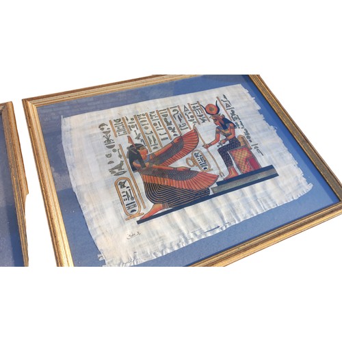 183 - 2 EGYPTIAN PAPYRUS UNDER FRAMES