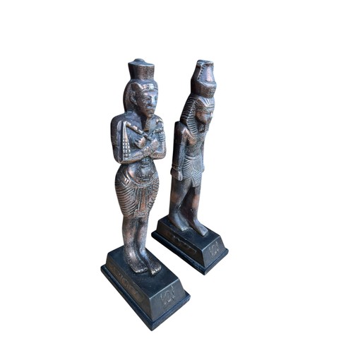 21 - A PAIR OF EGYPTIAN COPPER FIGURES