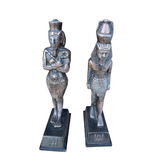 21 - A PAIR OF EGYPTIAN COPPER FIGURES