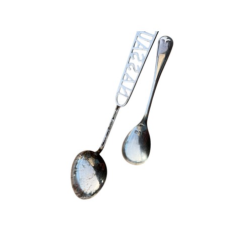 216 - 2 SILVER SPOON- 1 COLLECTORS AND 1 MUSTARD