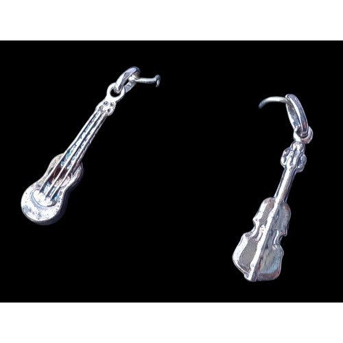 223 - SILVER GUITAR EARRINGS