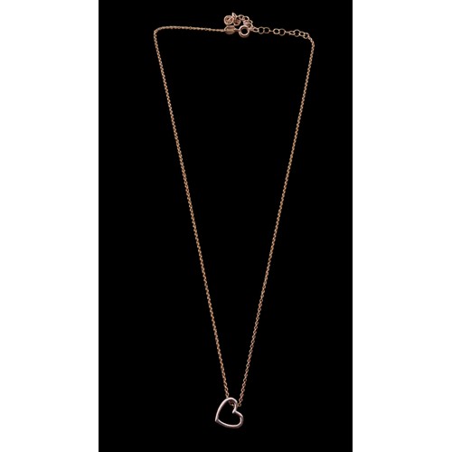 230 - A GOLD PLATED HEART PENDANT AND MATCHING CHAIN