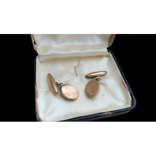 238 - 3 SETS OF CUFFLINKS IE 22ct GOLD PLATED, SET MASONIC AND A HALLMARKED SILVER