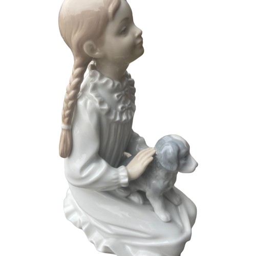 5 - NAO KNEELING GIRL WITH DOG FIGURINE 7