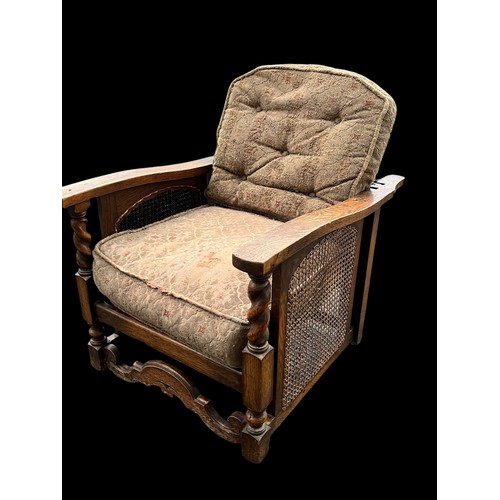 55 - A BERGER PANELLED RECLINING ANTIQUE CHAIR