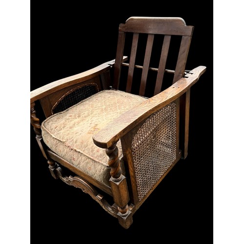 55 - A BERGER PANELLED RECLINING ANTIQUE CHAIR