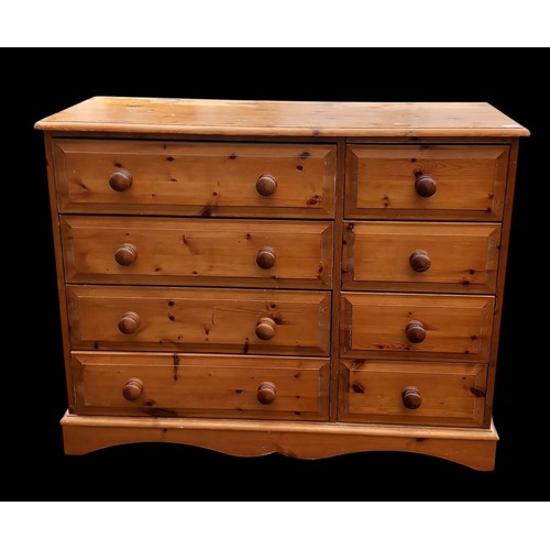 400 - A PINE 8 DRAWERED CHEST OF DRAWERS