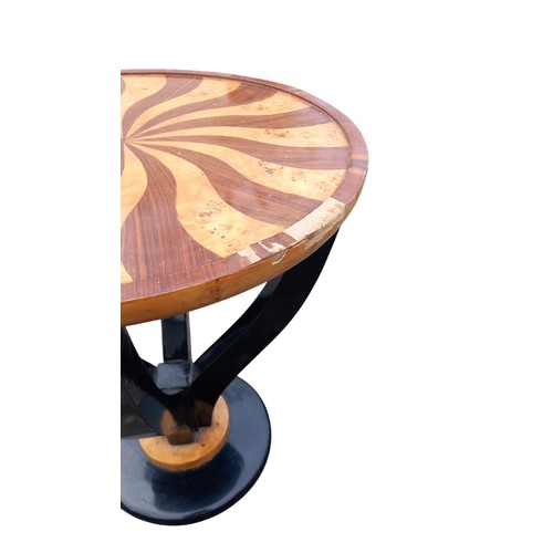 121 - AN ART DECO SWIRL DESIGN STYLE LAMP TABLE (SLIGHT DAMAGE)