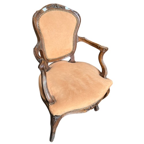 61 - AN ANTIQUE FRENCH ARMCHAIR