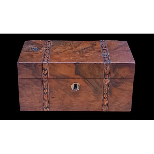 182 - A BEAUTIFULLY INLAID ANTIQUE WALNUT BOX 8x4x4