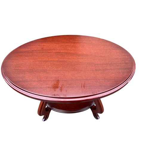 296 - AN OVAL MAHOGANY 2 TIER TABLE